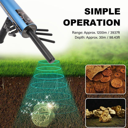 Handheld Metal Detector 30m Depth 1200m Range Gold Silver Detection