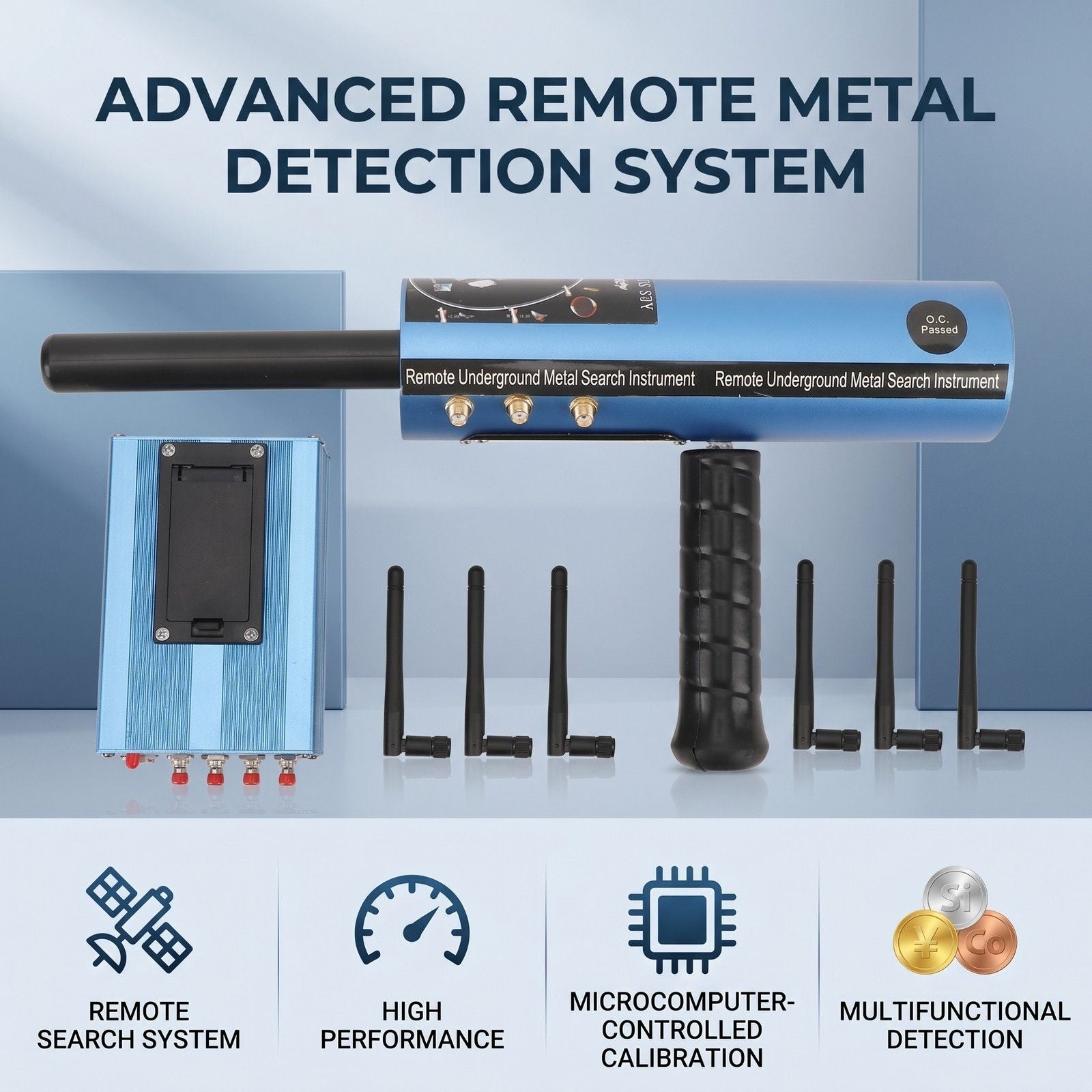 Handheld Metal Detector 30m Depth 1200m Range Gold Silver Detection