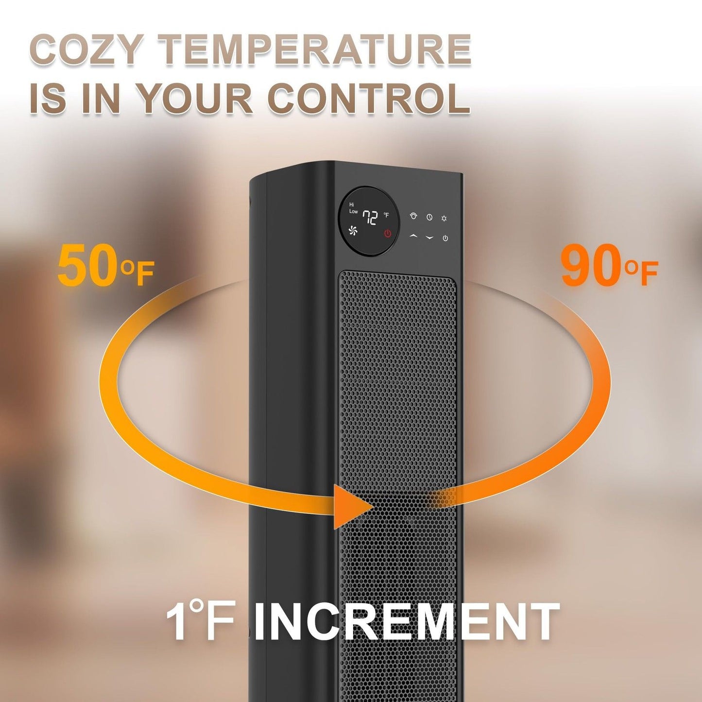 30-Inch Tower Space Heater with Thermostat & Remote