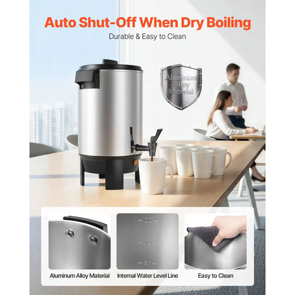 Commercial Coffee Urn 30 Cup 152oz No Drip Tap 1090W Fast Brew Auto Temp Control