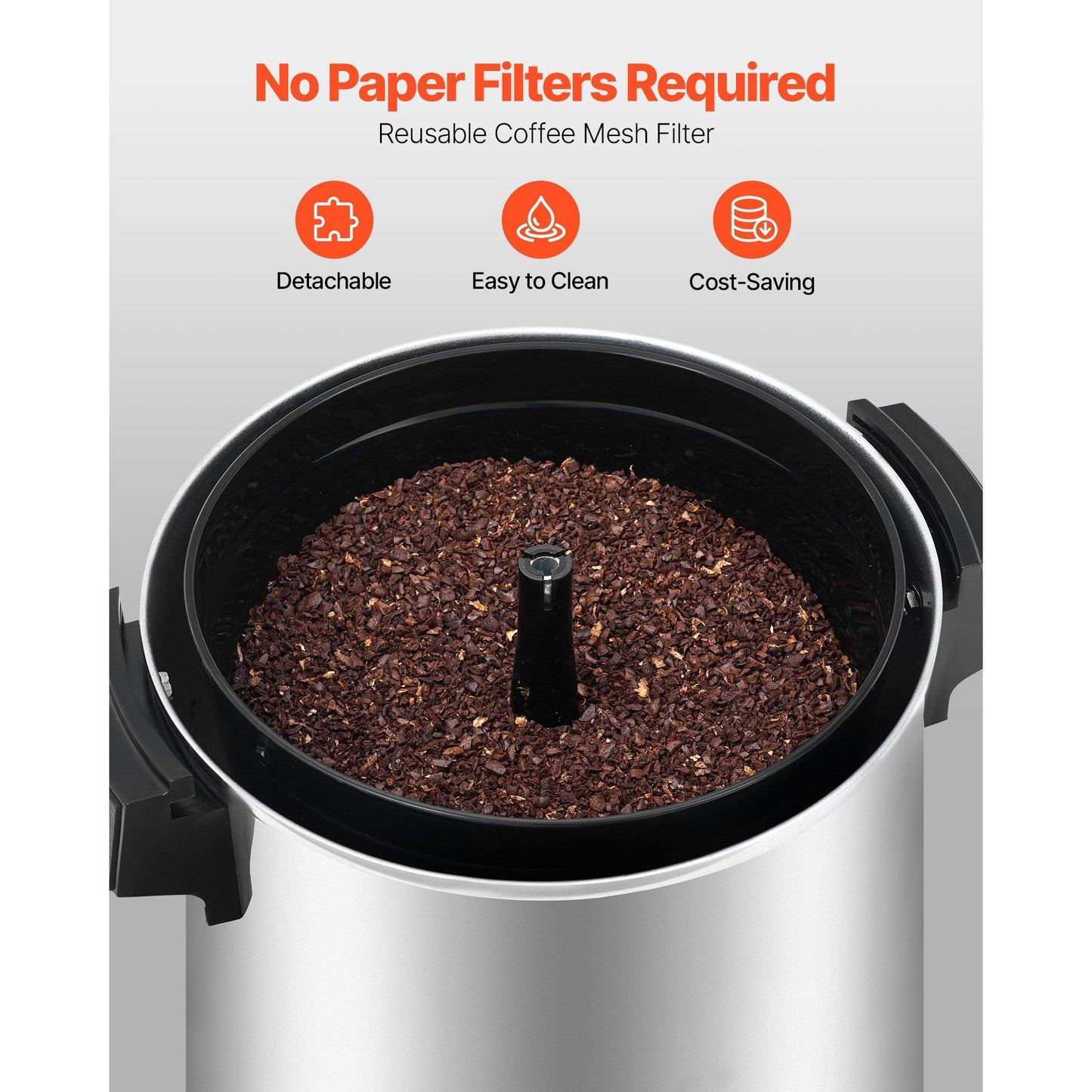 Commercial Coffee Urn 30 Cup 152oz No Drip Tap 1090W Fast Brew Auto Temp Control