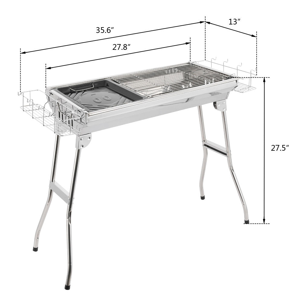 Charcoal Grill Kabob Portable BBQ Large Charcoal Grill for Outdoor Grilling Hibachi Shish Kabob Picnic Patio Backyard Barbecue