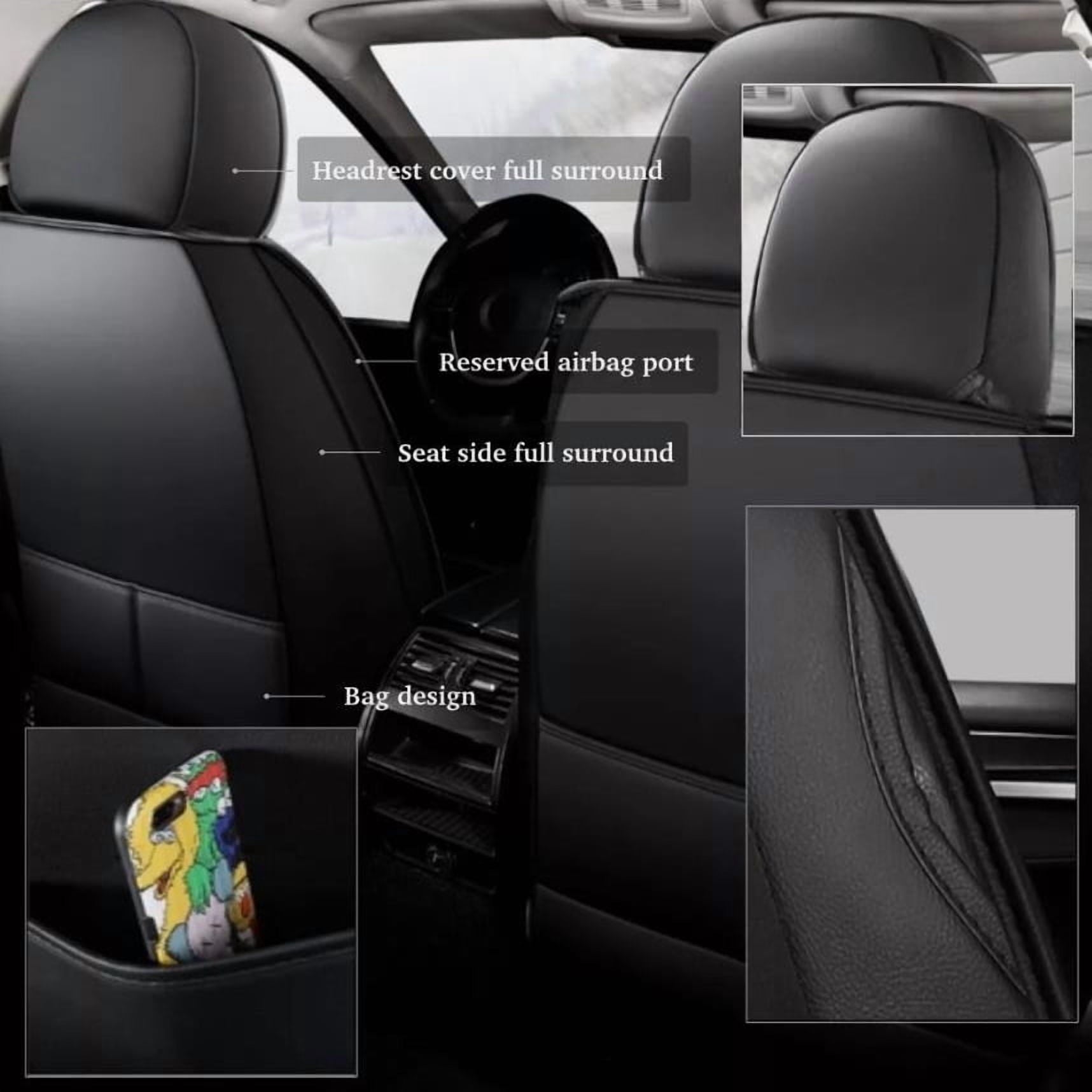 Seat Cover for Ford Fusion 2010-2020 Waterproof Faux Leather Full Set Black