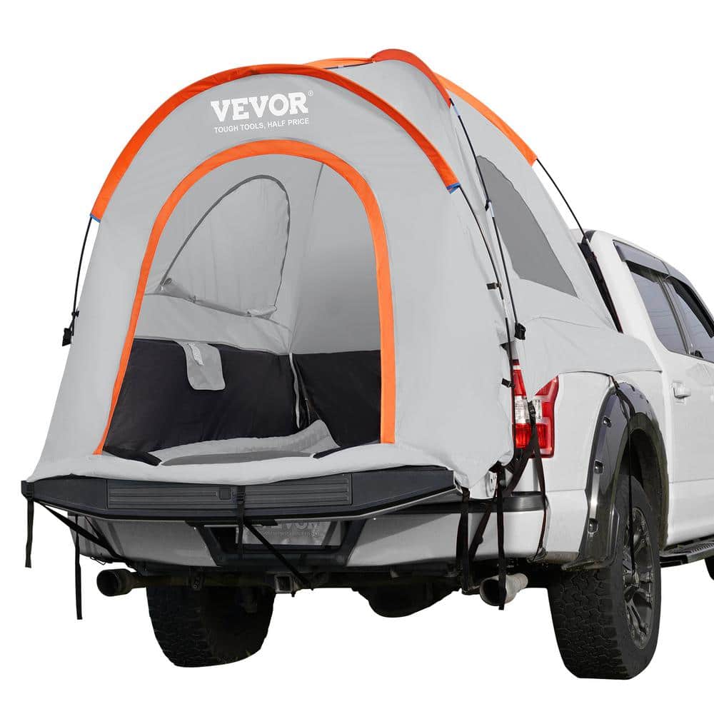 Truck Bed Tent 6.4-6.7 Ft Pickup Tent PU2000 Double Layer with Carry Bag for 2-3 Person Camping