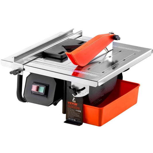 Wet Tile Saw 7 In. 4-Amp Corded 65Mn Blade 3500 RPM