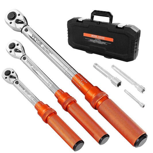 Click Torque Wrench Set 3-Piece 1/4 3/8 1/2 in Drive 10-170 lbf-ft 5-45 lbf-ft 20-240 lbf-in Dual-Direction