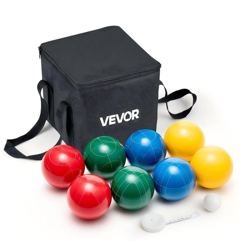 Bocce Ball Set 100mm 8 Resin Balls Pallino Carrying Bag Measuring Rope 4 Colors
