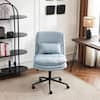Karl home Adjustable Height Swivel Task Chair Light Blue Armless K1G98000854