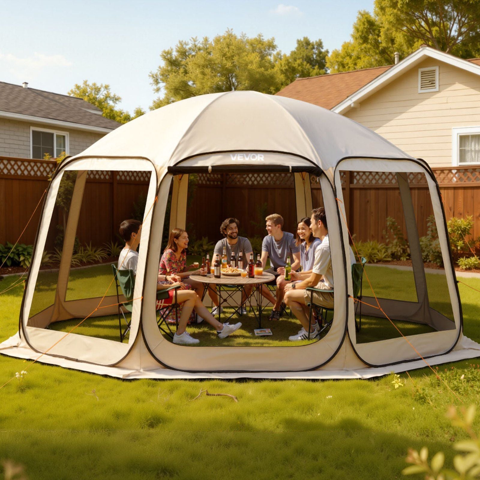 Pop-Up Screen Tent for Camping 15 x 13.8 ft