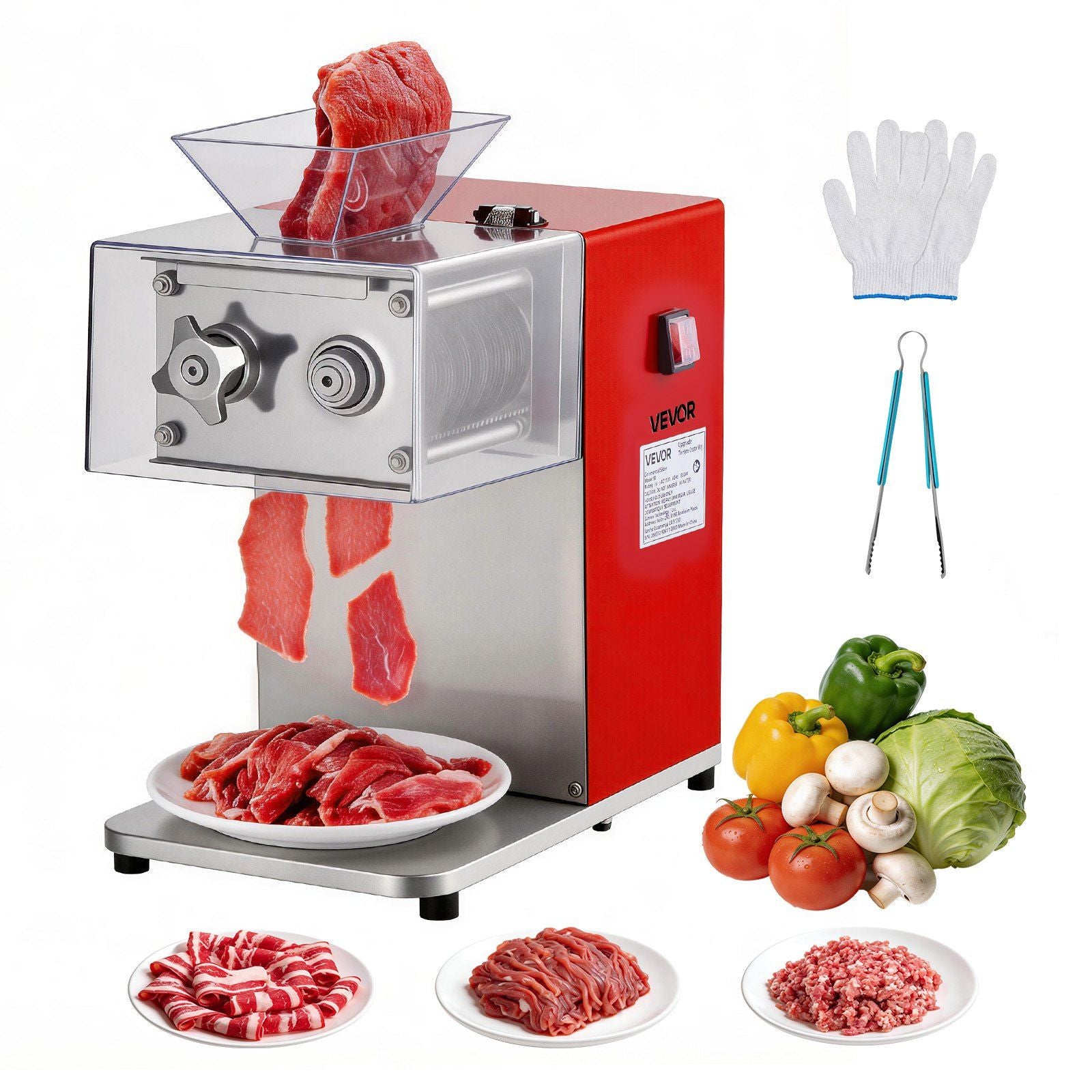 Meat Cutting Machine 850W Commercial Slicer 3.5mm Stainless Steel Blade