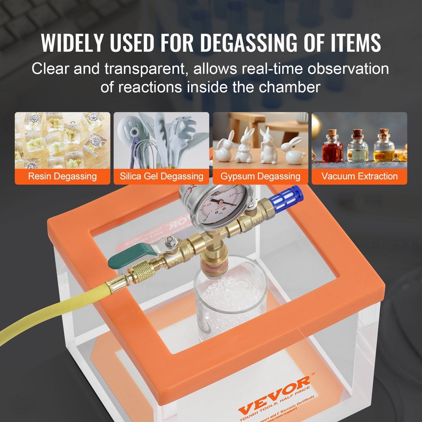 2 Gallon Vacuum Chamber Acrylic Degassing for Resin Silicone