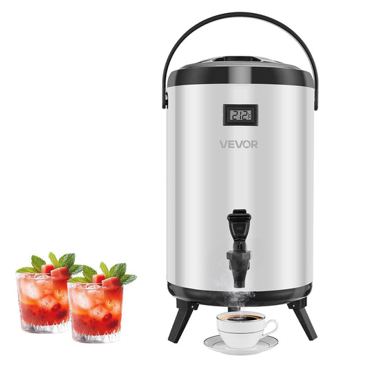 Insulated Beverage Dispenser 3.2 Gal Stainless Steel with Spigot