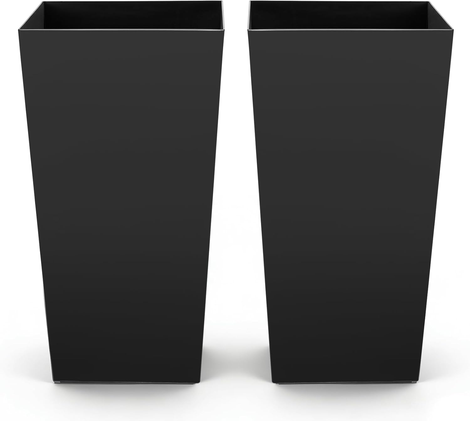 30 Inch Tall Planters For Outdoor Plants Set Of 2, Black