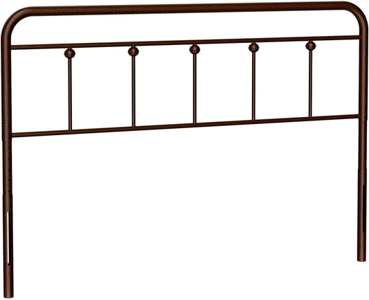 Metal Full Size Headboard Farmhouse Victorian Style Adjustable Height Brown