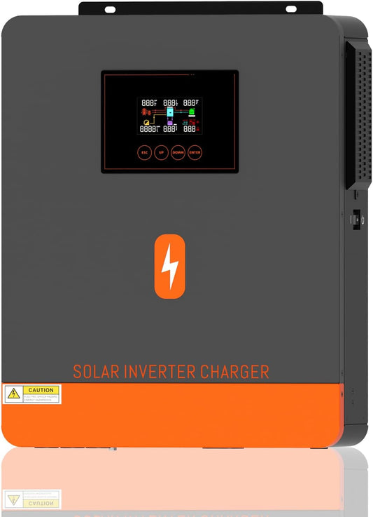 4200W Solar Inverter 24VDC to 220V/230VAC Hybrid Pure Sine Wave with 120A MPPT
