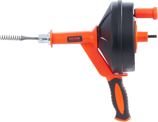 Drain Auger 25 Ft with Drill Attachment and Protective Hose