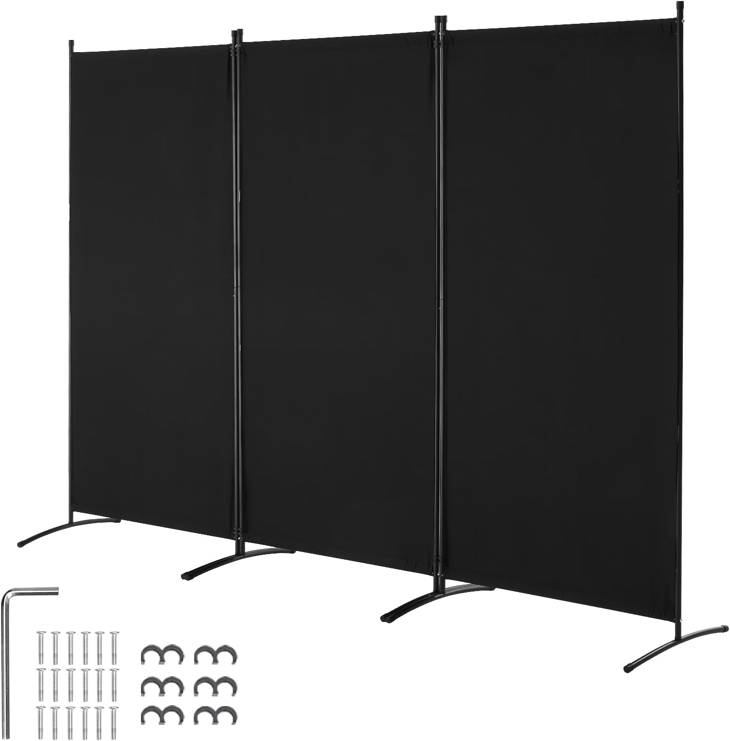 VEVOR Room Divider Folding Privacy Screen Freestanding Portable Partition Black