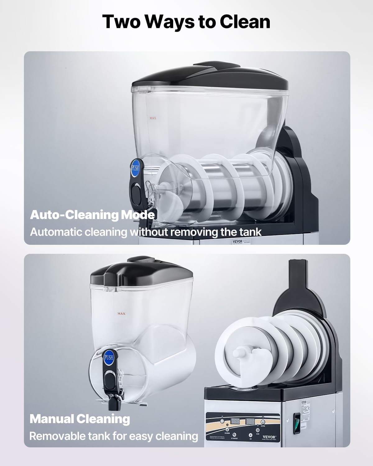 15L Single Tank Commercial Slushie Machine 60 Cups Stainless Steel Frozen Drink Maker