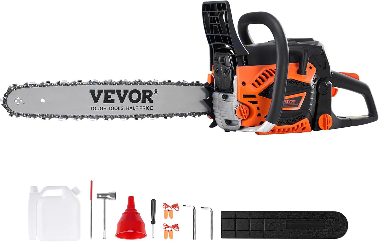 52cc 2-Cycle Gasoline Powered Chainsaw 18 Inch Handheld Cordless Petrol Chain Saw For Forest Wood Garden Farm Cutting
