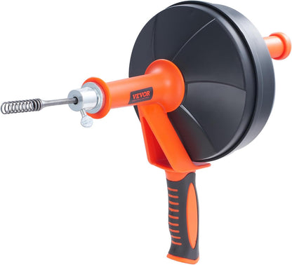 Drain Auger 25 Ft with Drill Attachment and Protective Hose