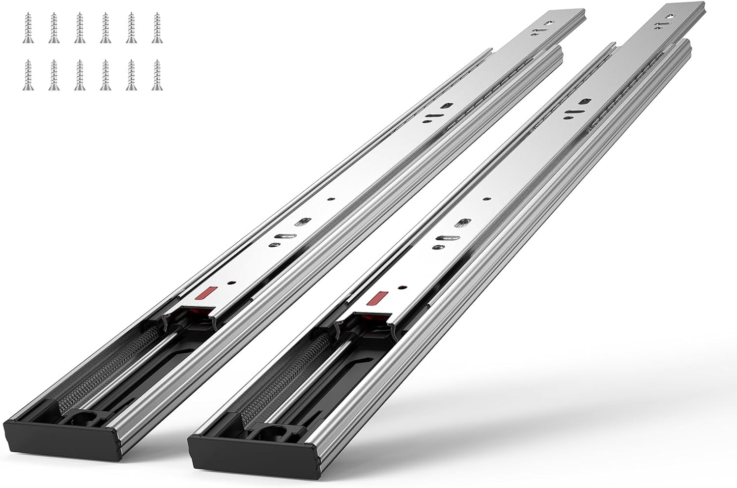 VEVOR Soft Close Drawer Slides 6 Pairs 22 Inch Heavy Duty Full Extension Side Mount Ball Bearing Drawer Glides Kitchen Cabinet Rails 100LB Load Capacity