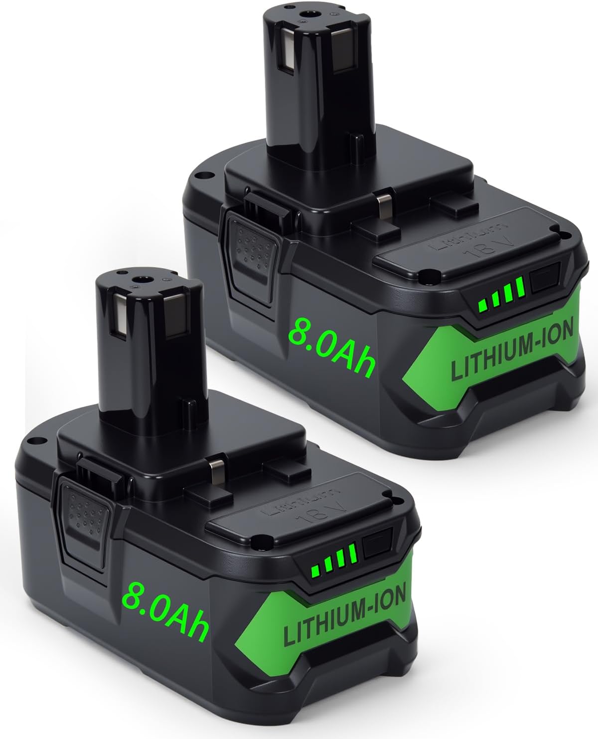 18V 8000mAh Replacement Battery for Ryobi ONE+ P108 P104 P105 P102 P103 P109 P122, 2-Pack