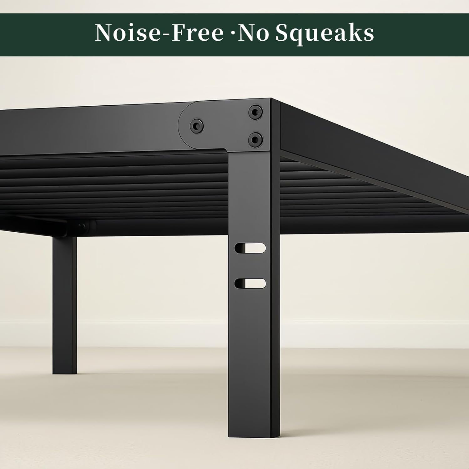 Twin Size Bed Frame 14 Inch Metal Platform with Steel Slat Support