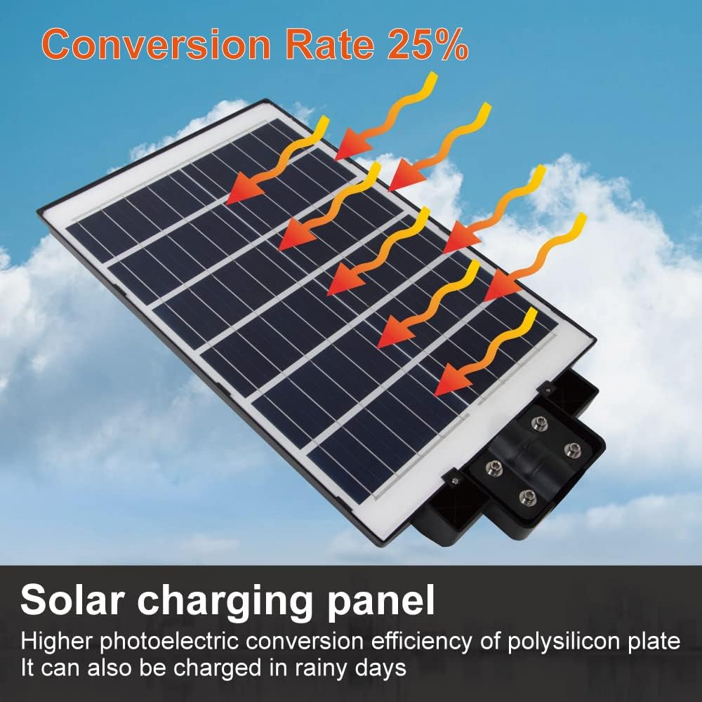 Solar Light Outdoor Motion Sensor 4200W Dusk To Dawn Super Bright 7000K Flood IP66 Waterproof For Parking Lot Street Yard
