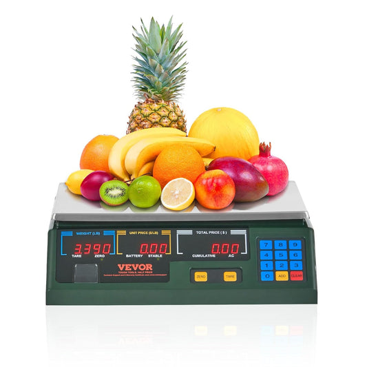 Digital Price Computing Scale 66 Lb Dual LCD Display Connectable Label Printer