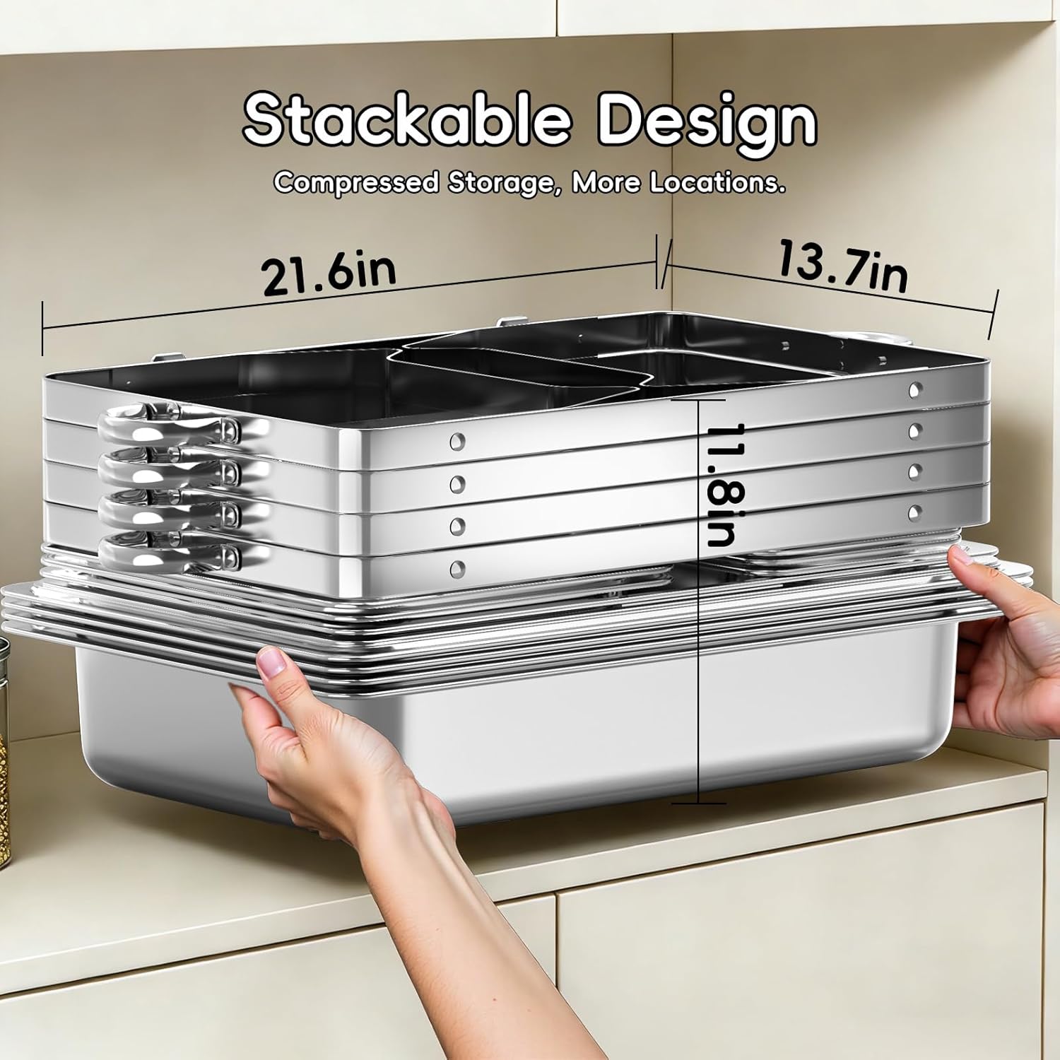 Chafing Dishes For Buffet 9Qt 4 Pack Silver