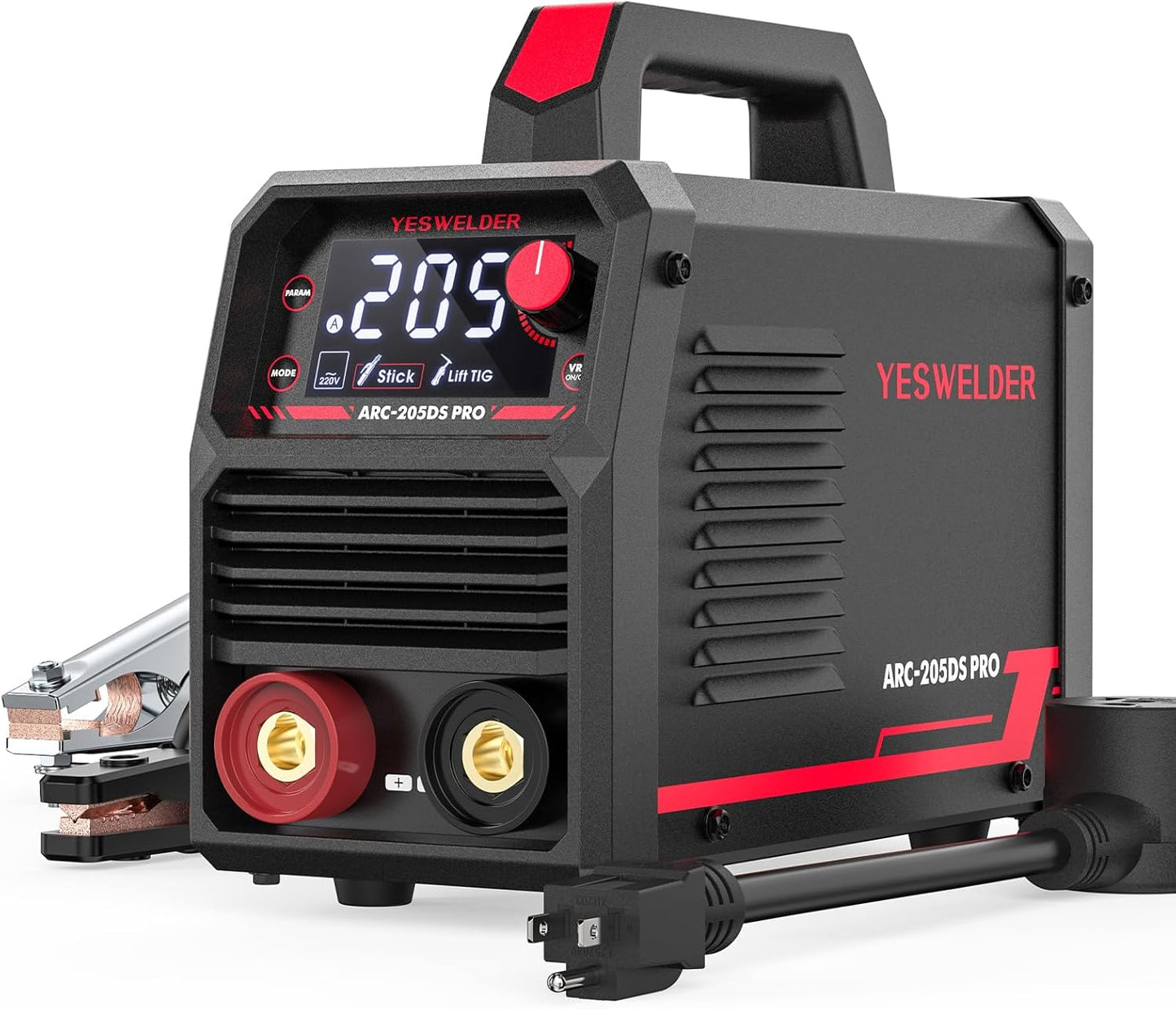 205Amp Stick Welder Large LED Display Digital Inverter IGBT ARC Welding Machine 110V/220V Dual Voltage Hot Start Portable MMA Welder Arc Force