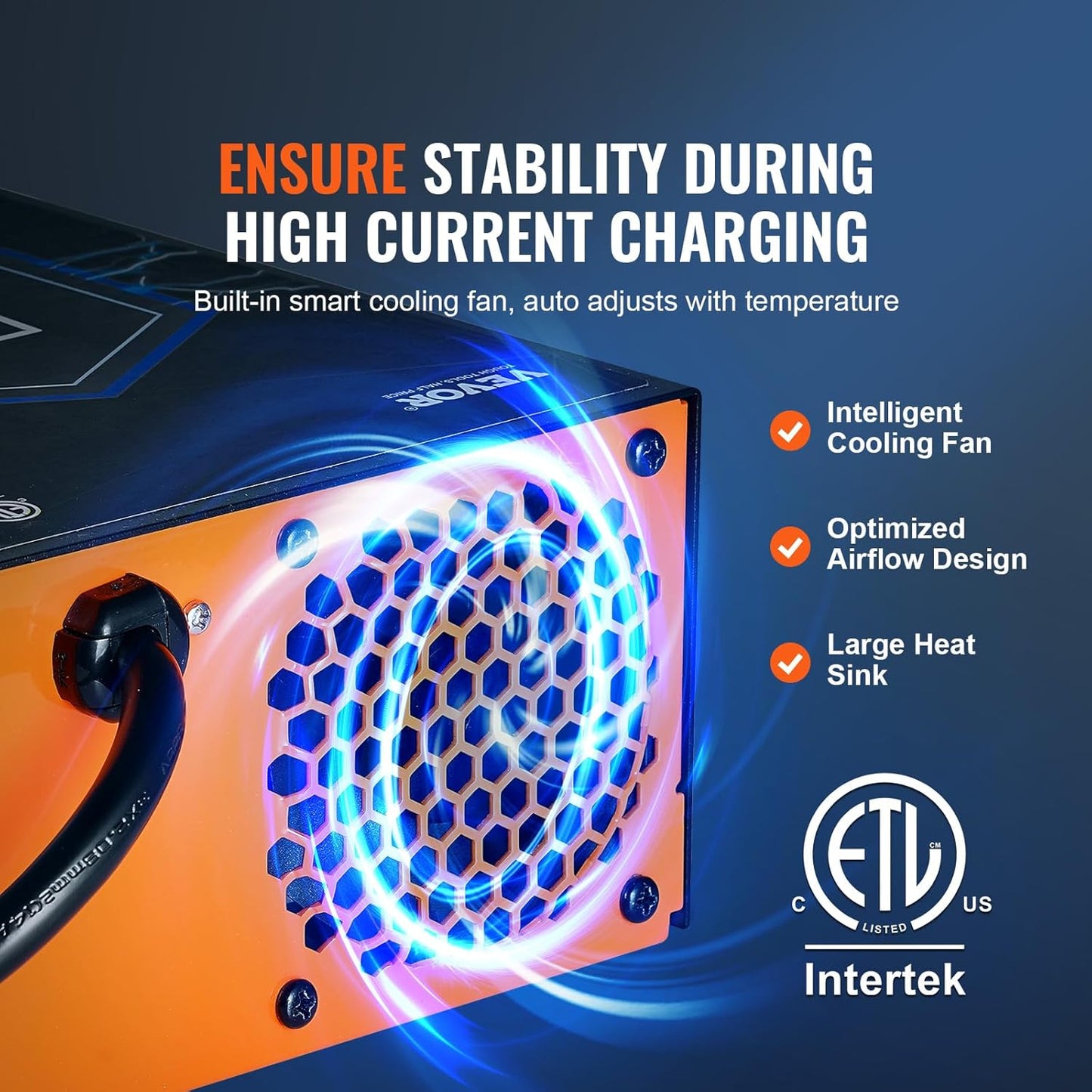 VEVOR 55 Amp RV Converter 120V AC to 12V DC Battery Charger with 4 Stage Smart Charging