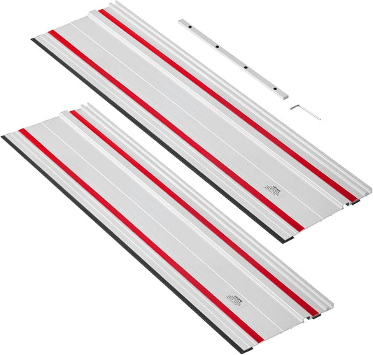 Track Saw Guide Rail 110 In Cutting Range 4 x 27.5 in Aluminum Rails with 3 Connectors