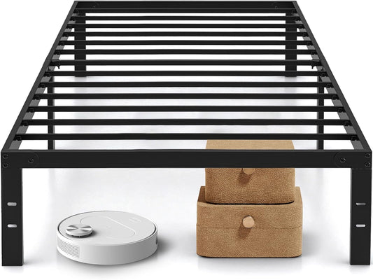 Twin Size Bed Frame 14 Inch Metal Platform with Steel Slat Support