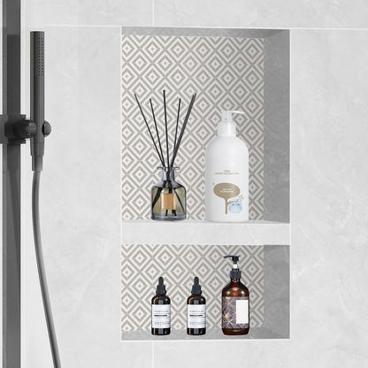 Shower Niche Ready for Tile 16 x 24 in Double Shelf Square Recessed Soap Storage Black