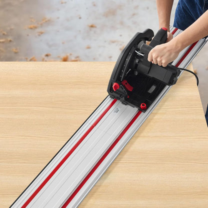 Track Saw Guide Rail 110 In Cutting Range 4 x 27.5 in Aluminum Rails with 3 Connectors
