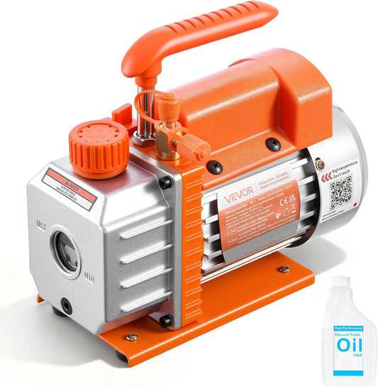 VEVOR Vacuum Pump 3.5 CFM 1/4 HP Single Stage Rotary Vane HVAC AC for R134a R22 R410a
