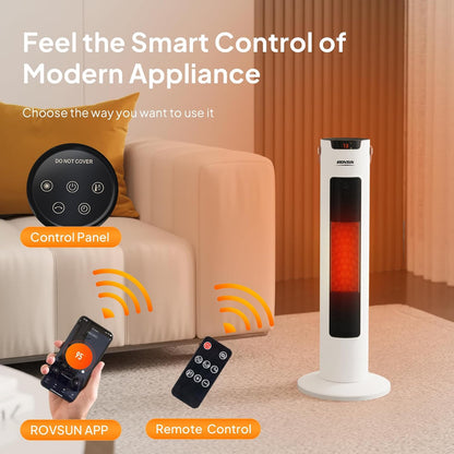 ROVSUN 24 In Electric Space Heater 1500W Portable Tower with Remote & App Control