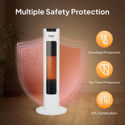 ROVSUN 24 In Electric Space Heater 1500W Portable Tower with Remote & App Control