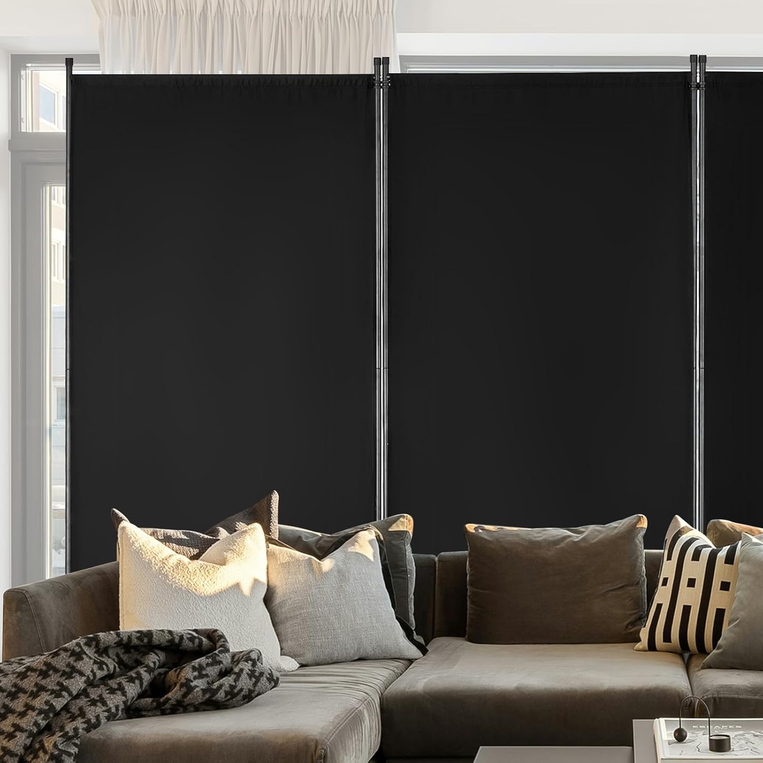 VEVOR Room Divider Folding Privacy Screen Freestanding Portable Partition Black