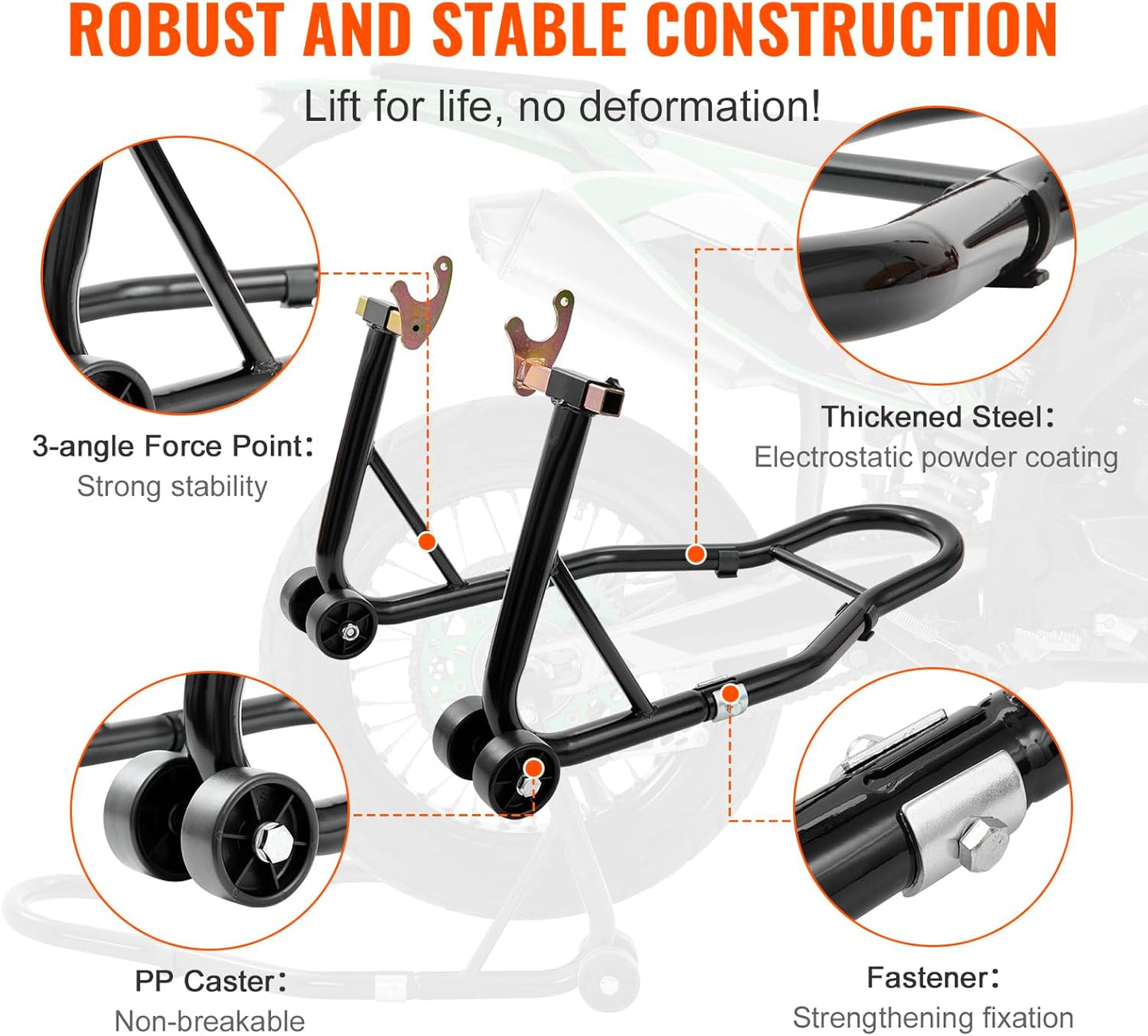 Motorcycle Stand Lift 850Lbs Front Rear Combo Stand for Yamaha Honda Kawasaki Suzuki