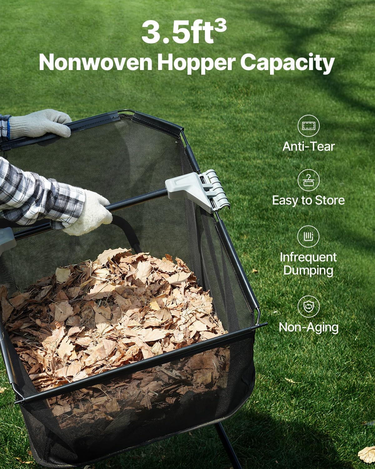 21-Inch Push Lawn Sweeper with 3.5 Cu Ft Hopper Bag