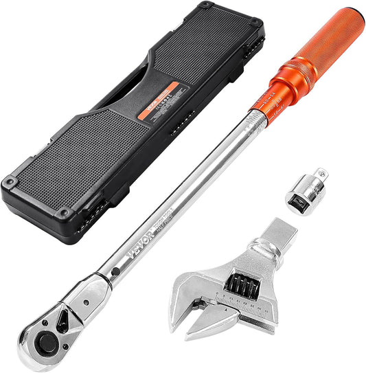 Adjustable Torque Wrench 1/2 Inch Drive 20-160Ft.lb 38MM Open End Interchangeable Jaw & Ratchet Head For HVAC Car Moto Narrow Pipeline