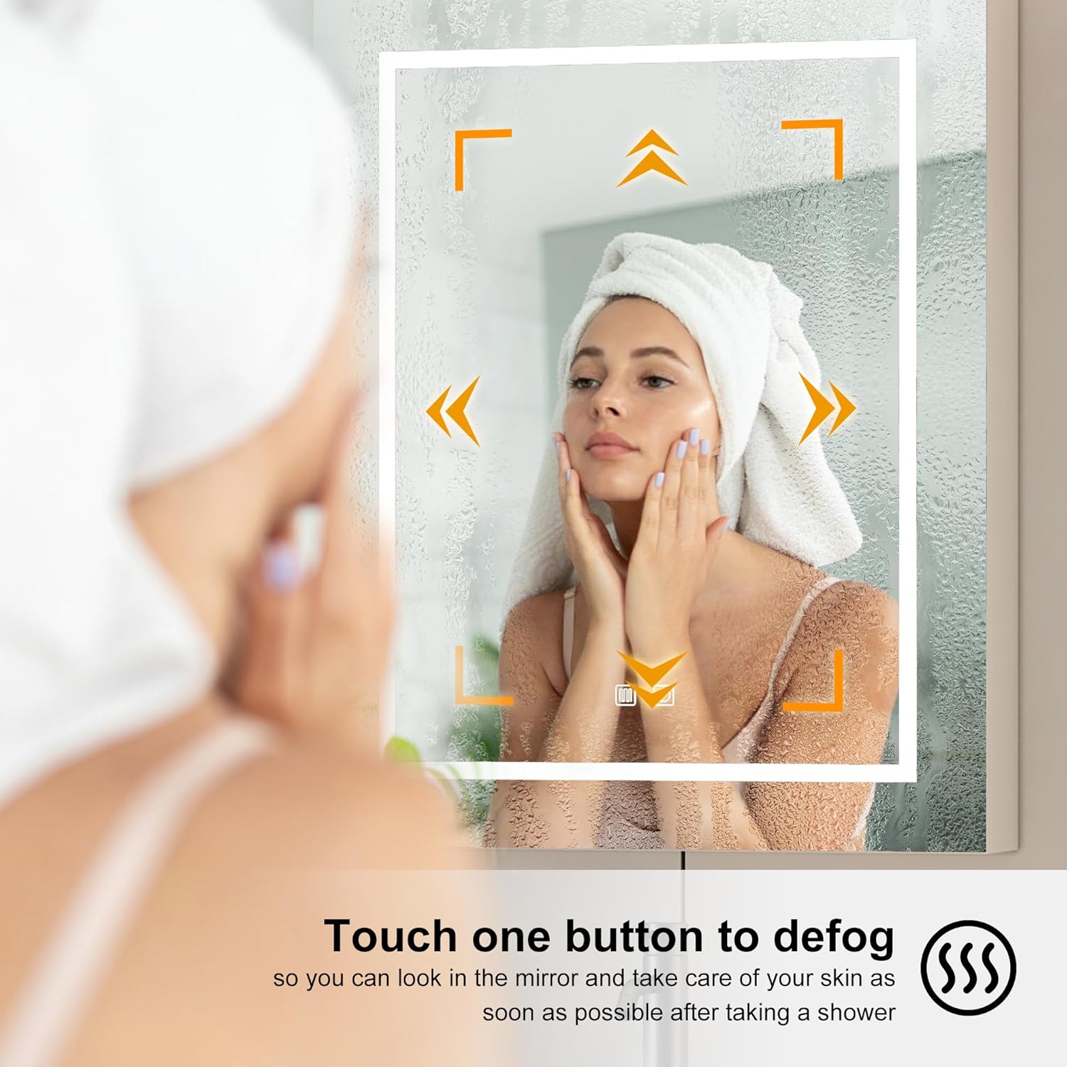 Mepplzian Lighted Medicine Cabinet 24x30 Inch with Mirror Shaver Socket 3 Color Lights Outlets USB Wall Mounted