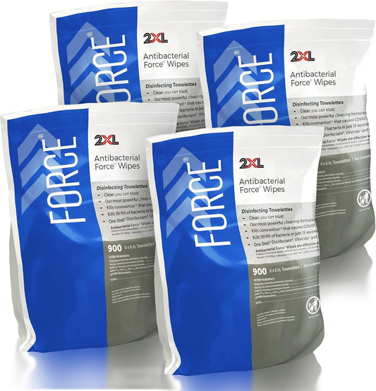 2XL Antibacterial Force Disinfecting Wipes Refill 3600 Count 6 x 8 Inch