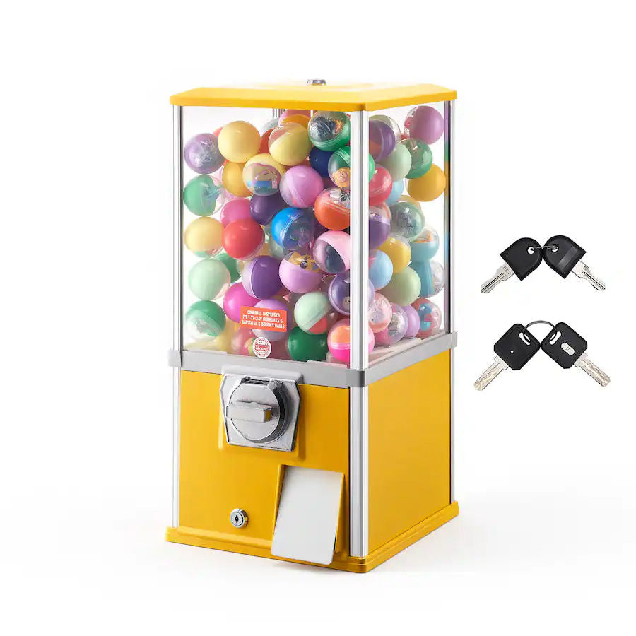 Gumball Machine 21in Candy Vending Dispenser 25-Cent Yellow