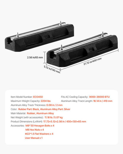 Floor Mounting Base Kit For Mini Split AC 9000-36000BTU Black