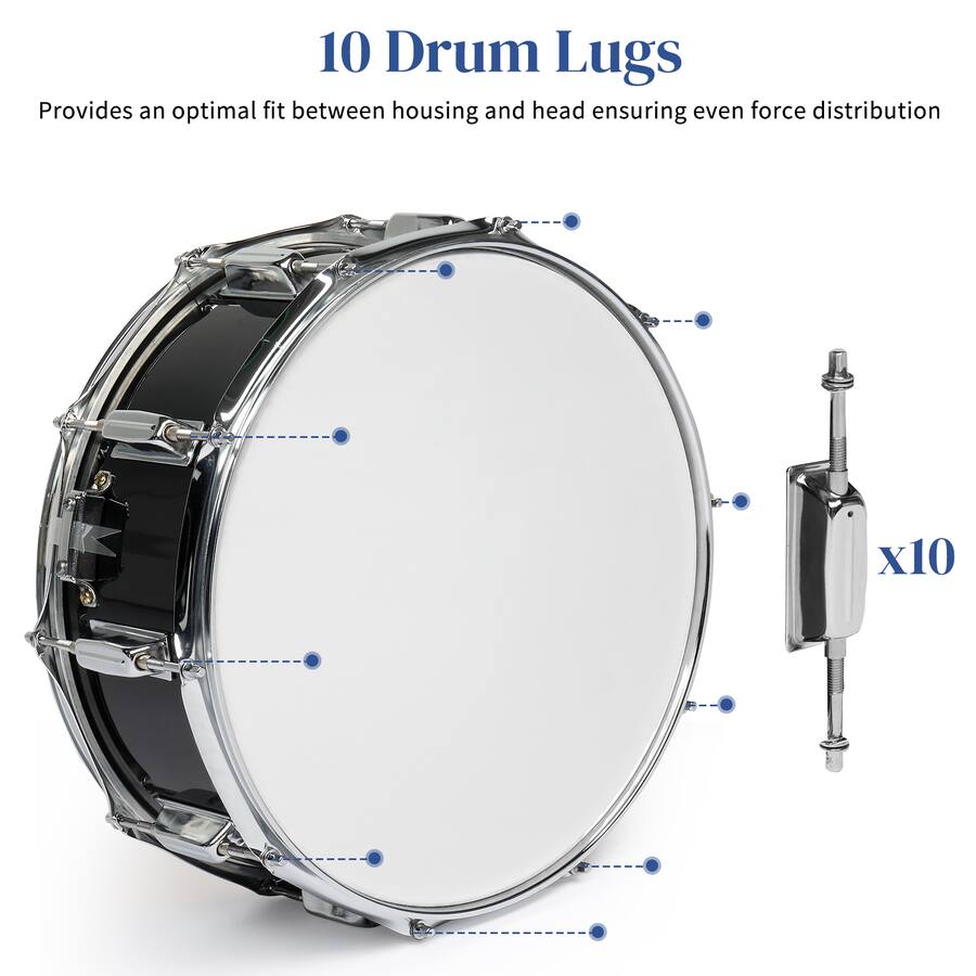 14 x 5.5 Inch Snare Drum Set for Beginners with Sticks, Bag, Strap & Mute Pad