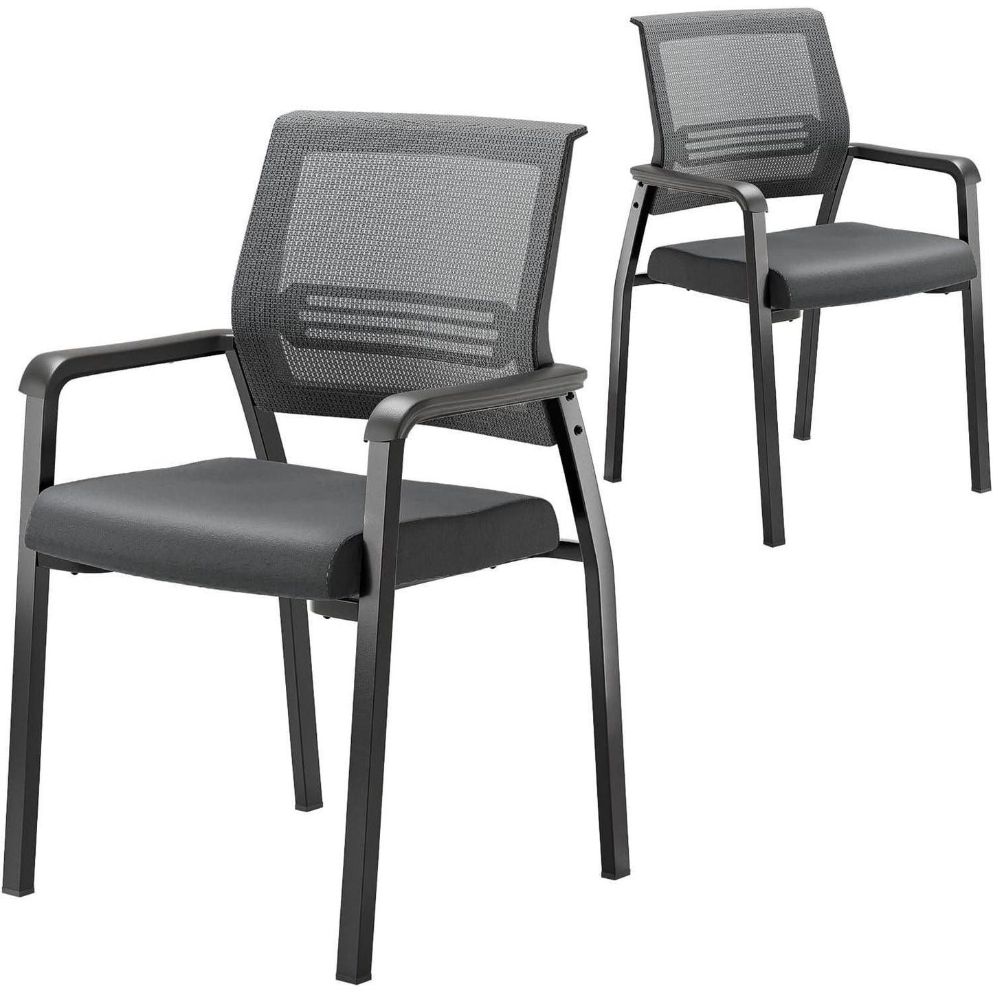 Oversize 350lbs Waiting Room Chairs Conference Room Chairs, Reception Chairs, Ergonomic Design for Office Guest Lobby Side, 2Pack, Black