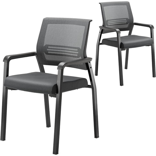 Oversize 350lbs Waiting Room Chairs Conference Room Chairs, Reception Chairs, Ergonomic Design for Office Guest Lobby Side, 2Pack, Black